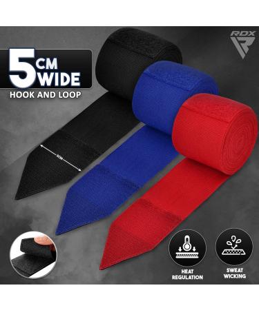 RDX 4.5m Professional Boxing Bandages - MMA Muay Thai & Kickboxing - Elastic Hand Wraps with Thumb Loop - Pack of 3 for Training - Buy Online on GoSupps.com