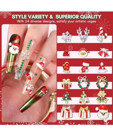 Makartt Christmas Rhinestone Glue Kit with Strong Adhesive Gel and Nail Crystal Tweezer - 3D Christmas Nail Charms and Gems included - Buy Online on GoSupps.com