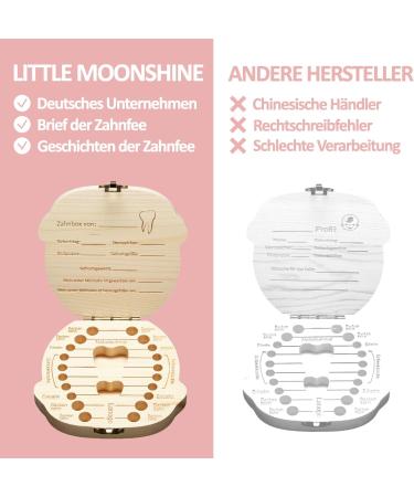 Little Moonshine Original Tooth Box - Wooden Milk Teeth Keepsake for Boys & Girls | Tooth Fairy Stories | Perfect Gift for Baptism & Birthday - Buy Online on GoSupps.com