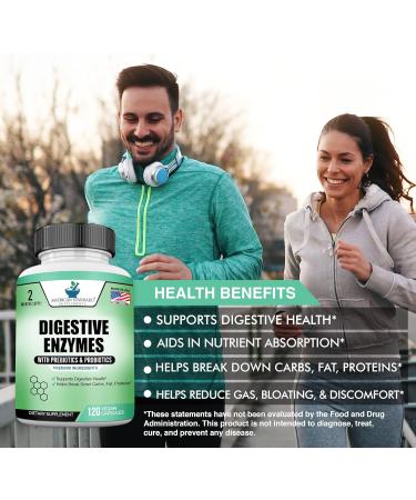 Digestive Enzymes Plus Probiotics & Prebiotics 120 Veggie Capsules For Digestion With Amylase Bromelain Papain Lipase Lactase Protease Papain Cellulase Vegan & Gluten Free 2 Month Supply - Buy Online on GoSupps.com