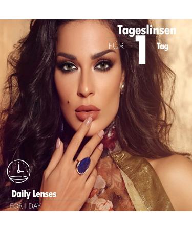 Buy Bella 1-Day Colored Contact Lenses - Citrine Crystal Natural Olive-Green & Brown Perfect for Dark Eyes - Daily Use -0.00 Diopter - Buy Online on GoSupps.com