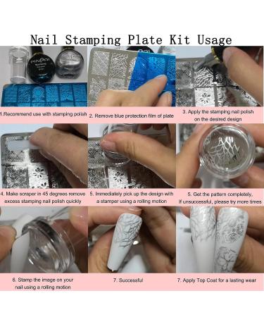 AddFavor Nail Stamper Kit - 8pc Stamping Plates with Minimalist Geometric Designs for DIY Nail Art - Gel Polish Print Stencils Tools - Buy Online on GoSupps.com