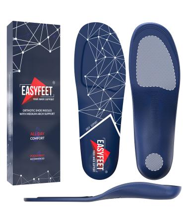 {Life-Changing} Orthotic Work Insoles - Anti Fatigue Medium Arch Support Shoe Insoles Men Women - Insert for Plantar Fasciitis Flat Feet Leg Feet Pain Relief - Work Boot Insoles for Standing All Day Blue Men 11-12.5/Women …