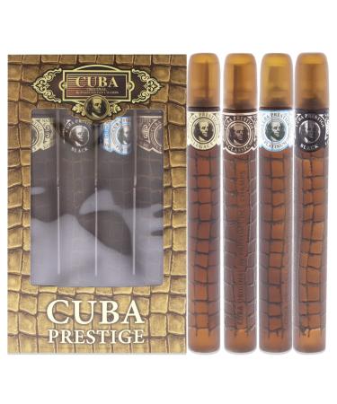 Cuba Prestige Men 1.17oz Classic EDT Spray 1.17oz Black EDT Spray 1.17oz Platinum EDT Spray 1.17oz Legacy EDT Spray 4 Pc Gift Set (amgcubp4)