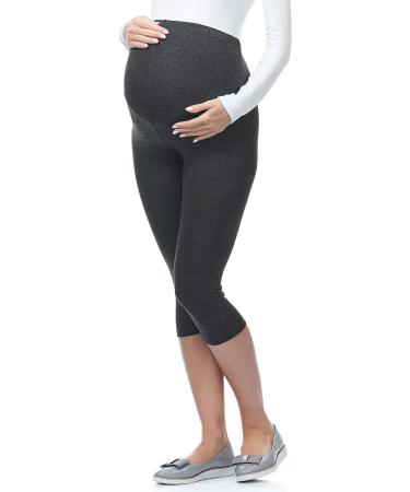 Be Mammy Women's Maternity 3/4 Leggings 03 XL Dark Melange