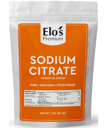 Sodium Citrate (1kg) by Elo s Premium |100% All-Natural Food Grade Emulsifier and Preservative| Packaged In Canada| Used As Emulsifier Flavor Additive and Preservative| Non-GMO Kosher and Halal Friendly Gluten Free| Make Cheese Sauces Club Soda Gravy and 