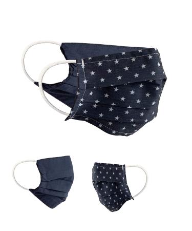 BAF Community Masks 2 via Pack Set Unisex makeshift mask Wendbar Mundschafts Mask and nose protection turning mask with motif cotton bci washable 1 piece (2-pack) Marine-6