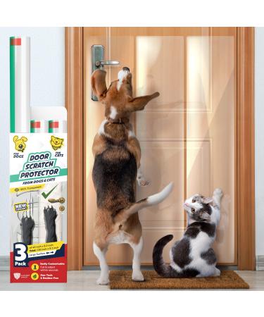 Panther Armor Furniture & Door Protectors from Cats & Dogs Scratching  Vinyl Guards Couch Protector for Cats  Dog Scratch Door Frame Protector  Anti Scratch Training Protection  Clear Shield Cover Door Protector  Dogs & Cats 3-Pack x 40 inch x 8.2 inch