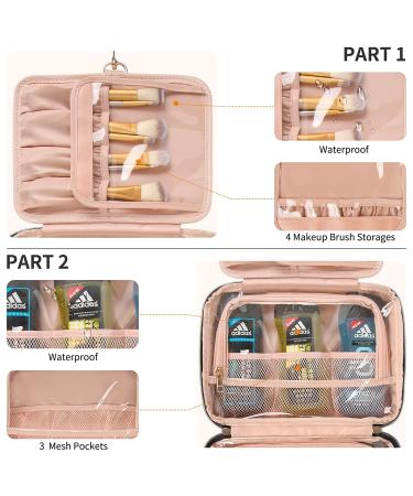 Hanging Travel Toiletry Bag - Waterproof Nylon Cosmetic Organizer Pouch with Handle and 360 Hanging Hook - Black White Stripe - Medium Size - Buy Online on GoSupps.com