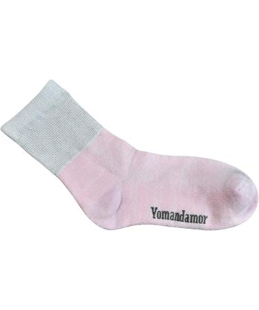Yomandamor Women's Bamboo Diabetic Socks - 5 Pairs Pink, Seamless Toe, Cushioned Sole - Size 9-11 - Buy Online on GoSupps.com
