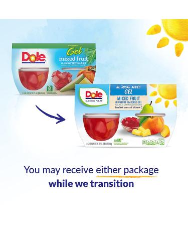 Dole Sugar-Free Cherry Flavored Gel Mixed Fruit Bowls - Gluten-Free Healthy Snack - 4.3oz Cups (Pack of 4) - Buy Online on GoSupps.com