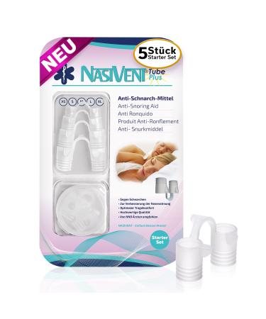 Nasivent Tube Plus - Starter Set - Anti Snoring Aid (With Storage Container) 5 Pieces (1 Pack)