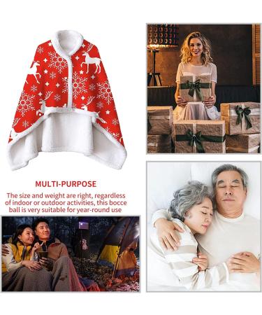 Wearable Blanket Christmas Shawl Ultra Soft with Buckle Warm Cosy Comfy Christmas Throw Blanket Cloak for Women Girls Adults Black3 75*100cm - Buy Online on GoSupps.com