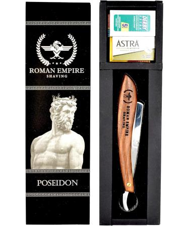 Roman Empire Shaving Poseidon Razor Set - Includes 20 Astra Derby Shark & Treet Blades | Premium International Shipping - Buy Online on GoSupps.com