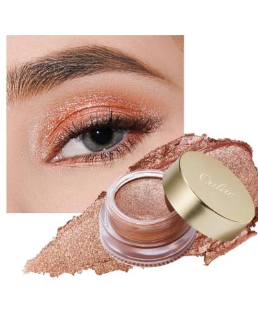 Oulac Warm Peach Glitter Cream Eyeshadow for Women with Moisturizing Smooth Formula. Multi-use for Highlighter  Highly Pigmented Metallic Shimmer Eye Makeup.Waterproof  Large Capacity 0.42 oz.(08) 08 Cheers!