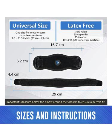 RiptGear Tennis Elbow Brace for Men and Women - Golfers Elbow Strap with Compression Pad - Adjustable Compression Sleeve for Tendonitis Relief (Blue) - Buy Online on GoSupps.com
