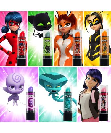 Miraculous Ladybug Lipstick Set - 7 Color-Changing Fruit Scented Lipsticks for Kids | Safe Magic Makeup Gift Set - Buy Online on GoSupps.com