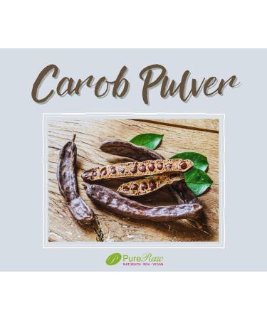 Organic Carob Powder - Vegan Cocoa Alternative for Sugar-Free Drinking Chocolate - Natural Sweetness & Fiber Rich - Pureeraw 240g - Buy Online on GoSupps.com