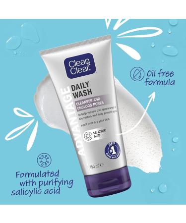 Clean & Clear Advantage Fast Action Daily Wash 150ml - Gentle Daily Cleanser - Buy Online on GoSupps.com