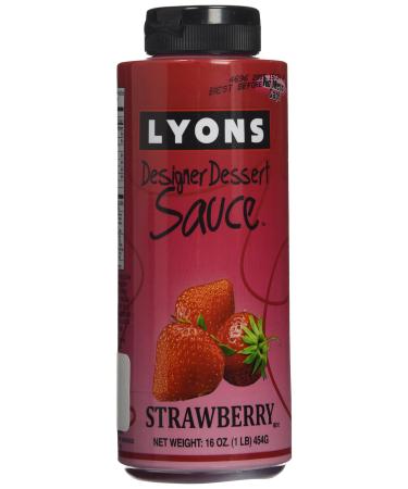 Lyons Designer Dessert Sauce, Strawberry, 16 Ounce Bottle