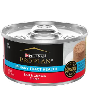 Purina Pro Plan Urinary Tract Health, High Protein Adult Wet Cat Food 3 oz. Cans (Packaging May Vary) Single Flavor (24) 3 oz. Cans Beef & Chicken