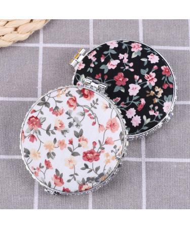Lurrose Vintage Double Sided Compact Mirror - Portable Antique Round Cosmetic Mirror | 2 Pieces - Buy Online on GoSupps.com