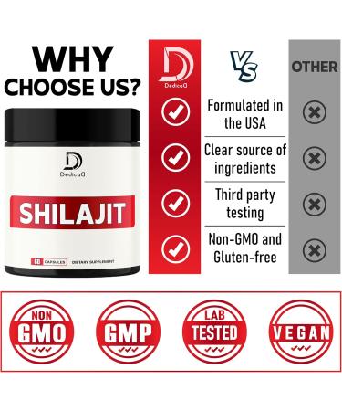 1000Mg Shilajit Pure Himalayan Organic Capsules - Contains Natural Fulvic, Humic Acid & 85 Others - Shilajit Supplement for Body Balance, Heart Health, Brain & Immune System Support - 60 Counts 60 Count (Pack of 1) - Buy Online on GoSupps.com