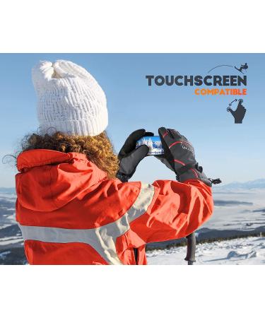 VELAZZIO Eco-Friendly Ski Gloves | DuPont Sorona, Waterproof, Breathable, Touchscreen | Gray/Red - Medium - Buy Online on GoSupps.com