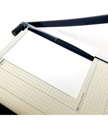 A4 Guillotine Paper Cutter with Metal Base  (12" x 10" inch top)  Paper Trimmer with Multi Sheet Capacity  Heavy Duty Blade for Photo Craft Cardstock  Large Paper Cutter for Home or Office - Buy Online on GoSupps.com