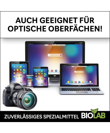 Biolab Organic Glasses Cleaner & Screen Cleaner - Advantage Pack 600 | 100ml Pump Spray + 2 x 250ml Refill Bottles | Silicone-Free & Non-Alcoholic | Premium 3-Part Set for Glasses Cleaning - Buy Online on GoSupps.com