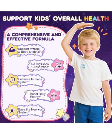 Magnesium Gummies Supplement for Kids 4+: Organic Chewable Supplement with Citrate Magnesium VitaminB6 D3 Zinc L-Theanine - Extra Strength Zzz Aid Overall Health Support for Kids(120Count) Berry 60 Count (Pack of 2) - Buy Online on GoSupps.com