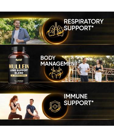 Mullein Leaf Capsules with Herbal Complex as Cordyceps Sinensis Marshmallow and More - 105 Servings 210 Count (Pack of 1) - Buy Online on GoSupps.com