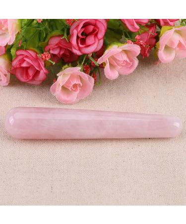 Rose Quartz Gua Sha & Jade Massage Tool - 1 Piece Polished Crystal Staff for Health & Relaxation | International Shipping Available - Buy Online on GoSupps.com