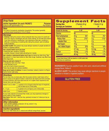 Metamucil On-the-Go Psyllium Husk Fiber Supplement 60 Packets - Orange Flavored 4-in-1 Fiber for Digestive Health - Buy Online on GoSupps.com