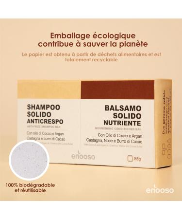 Shampooing et Apr s-shampoing solide pour cheveux Boucl s et Frisottis shampoing sans sulfates silicones Anti-frisottis et Nourrissant avec Huile d'Argan et Ch taigne| 100% Naturel Vegan - Buy Online on GoSupps.com