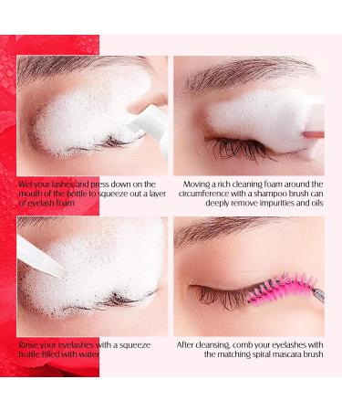 Lash Shampoo Bulk 600ml - Oil Free Eyelash Extension Cleanser | Gentle Foaming Formula for Salon & Home Care | Buy Rose Scented Shampoo Online - Buy Online on GoSupps.com