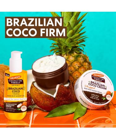 Palmer's Coconut Oil Formula Brazilian Coco Firming Body Oil with Vitamin E 6.5 Fl Oz Helps with Skin Tightening & Firming of Bum Bust & Belly Provides 48Hr Moisture Dermatologist Approved - Buy Online on GoSupps.com