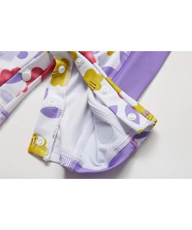 Bonverano Baby Girls Swimsuit/Sunsuit UPF 50+ with Sun Cap - 2 Years Purple Flowers - Buy Online on GoSupps.com