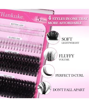 Boahankuke Multi-type Mixed Cluster Eyelash Extensions - 280PCS 5-18mm H-Multi Type Fluffy Cluster Lashes - Buy Online on GoSupps.com