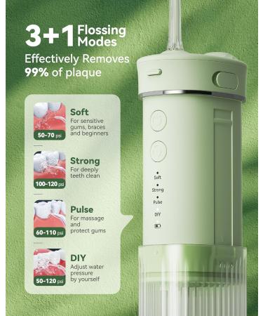 Travel Water Flosser - Portable Cordless Oral Irrigator IPX7 Waterproof Mini Teeth Cleaner with 5 Nozzles & Telescopic Water Tank - Perfect for Gums & Oral Health - Buy Online on GoSupps.com