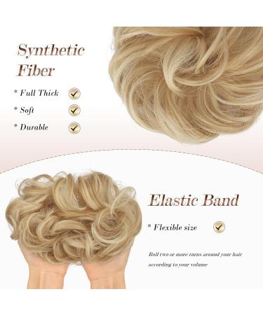 Fine Hair Part with Rubber Band | Large Dutt Hair Tie & Extensions for Women | Dark Gold Mixture Blonde 55g - Buy Online on GoSupps.com