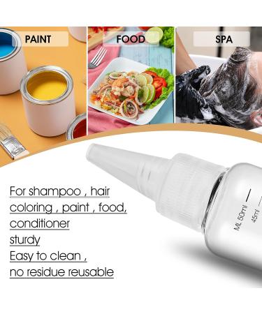 ASTER 6 Pack Hair Oil Applicator Bottle 2 Ounce Refillable Hair Dye Bottle Empty Plastic Oil Bottle for Hair with Ratio Graduated Scale Opossum Hair Oil Applicator with Twist Top Cap Transparent - Buy Online on GoSupps.com