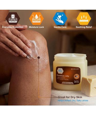 MED PRIDE Cocoa Butter Petroleum Jelly 13 oz - Moisturizing Skin Protectant for Dry Skin Cracked Hands Chapped Lips Rough Heels & Minor Cuts - Hypoallergenic Cocoa Scented Ointment 13 Ounce (Pack of 1) - Buy Online on GoSupps.com