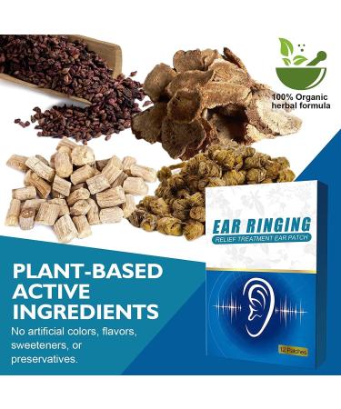 Tinnitus Relief Patches - Natural Herbal Treatment for Ringing Ears, Hearing Loss, and Ear Pain - 12 Patches - Buy Online on GoSupps.com