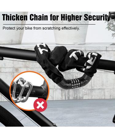 Titanker 8mm Combination Bike Chain Lock - Anti-Theft Security for Bike, Motorcycle, Door, Gate - Resettable 3 Feet Bicycle Lock with Thick Chain - Buy Online on GoSupps.com