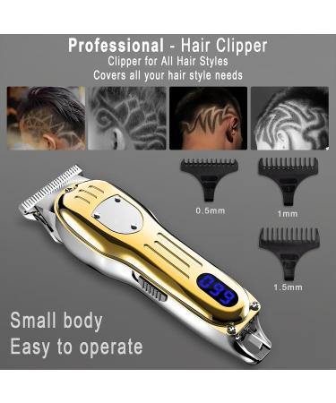 Professional All Metal Hair Clipper & Trimmer for Men - Electric Hair Cutting Tool Grooming Kit (Silver) - Travel-Friendly - Buy Online on GoSupps.com