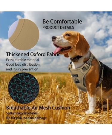 Funfox No Pull Dog Harness for Large Dogs - Adjustable Anti-Train Safety Harness | Breathable XL Brown Chest Harness - Buy Online on GoSupps.com