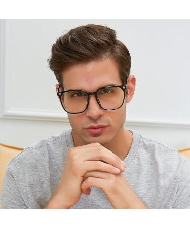 GUDVUE Oversized Blue Light Glasses Computer Reading/Gaming/Phones Glasses Anti Glare/UV400/Eye Strain Large Square Frame Black - Buy Online on GoSupps.com