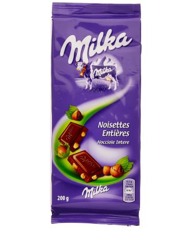 Milka Whole Hazelnuts Bar 200 g - Pack of 4