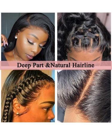 ALLMAY Straight Lace Front Human Hair Wig 22 Inch - 13X4 Lace Frontal, Pre-Plucked, 150% Density, Brazilian Virgin Hair for Black Women - Natural Color, Glueless - Buy Online on GoSupps.com